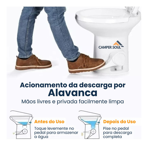 Vaso Sanitario Thetford Style Ii Alto Com Pedal Ceramica
