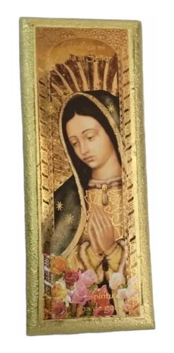Cuadro De La Virgen De Guadalupe Busto Rosas 8x20 Cm 