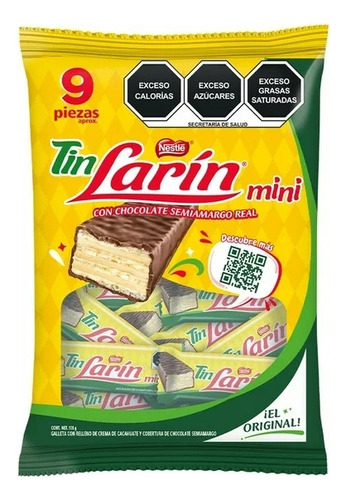 6 Pzas Chocolate Tin Larín Mini 108 G