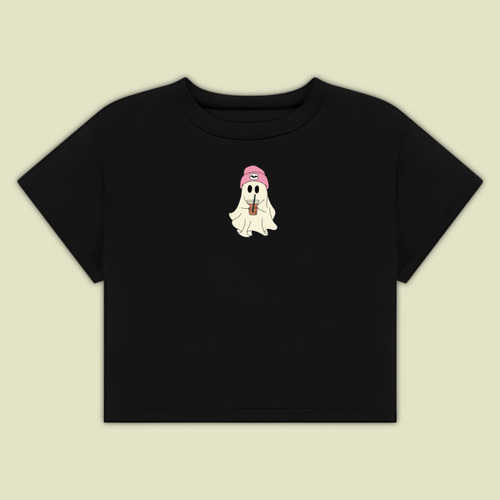 Playera Crop Top Bordado Croptop Mujer Moda Varios Diseños