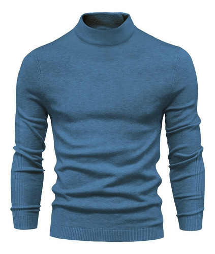 Sweater Cuello Alto Moda Hombre Invierno Mantener Caliente