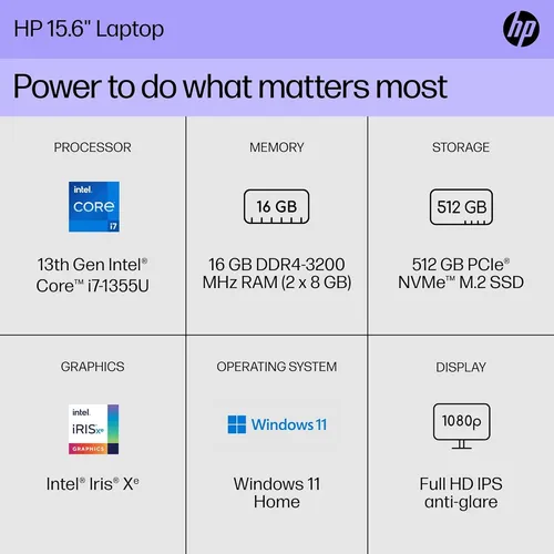Laptop Hp 15.6 I7 16gb 512gb Ssd Windows 11 Plata
