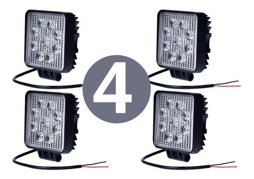 Pack 4 Focos Led Neblinero Auto Spot 27w