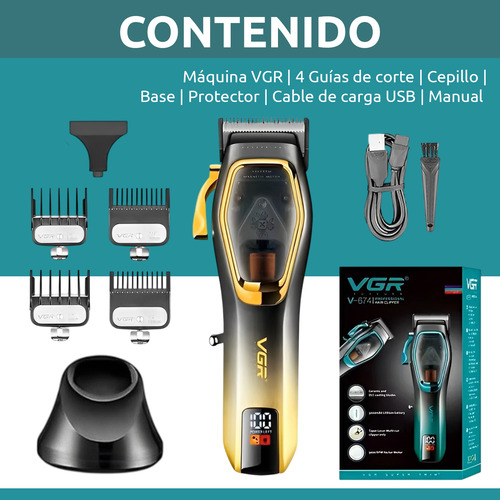 Cortadora Pelo Profesional Vgr V-674 Motor Vector 9000rpm