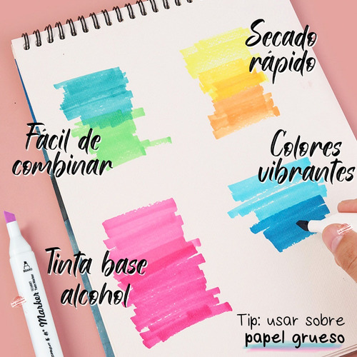 Imagen 5 de 6 de Set 48 Plumones Profesional Doble Punta Pantone Rotulador