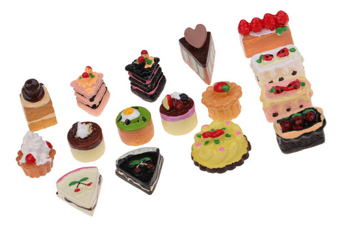 16 Piezas Cocina Comida Resina Mermelada Pastel Modelo 1/12