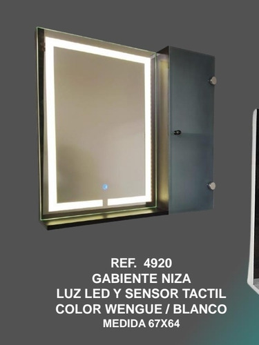 Mueble Niza Baño Mdf  67x64 Blanco Wengue Gris 