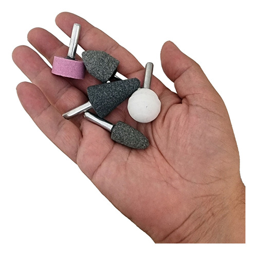 Kit 5 Ponta Montada Rebolo Abrasivo Haste 6mm Multiuso Bravo