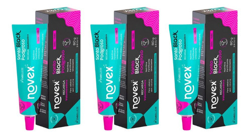 Recarga Novex 80g Santo Black Poderoso Bomba De Oleo - 3un