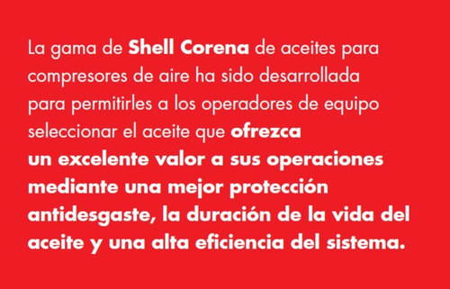 Aceite Compresor Tornillo Shell Corena S4 R 68 19l 10,000hrs