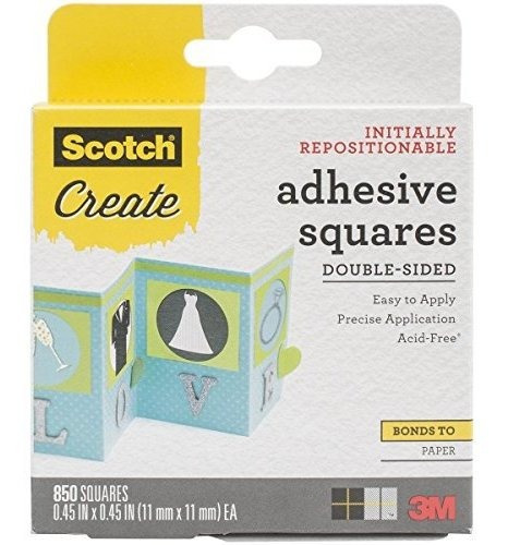 3m Scotch Create - Cuadros Adhesivos (doble Cara), 0.5 In Po