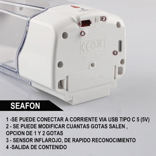 Imagen 3 de 9 de Dispensador Automatico Despachador Gel Antibacterial Usb