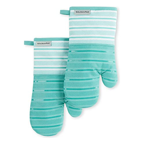 Juego De 2 Guantes De Cocina Kitchenaid Albany, Aqua Sky, 7