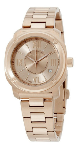 Reloj Wenger Edge Ii,roman, Mujer, Swiss, Dor. Rosa