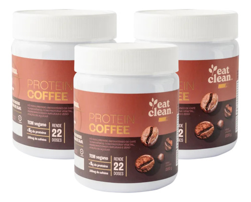 3x Protein Coffe Café Termogênico Vegano Eat Clean 220g