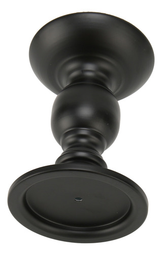 Candelabro Negro Con Forma De Pilar De Metal Inoxidable De