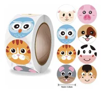 Comprar 100 Stickers En Rollo Animales De Granja
