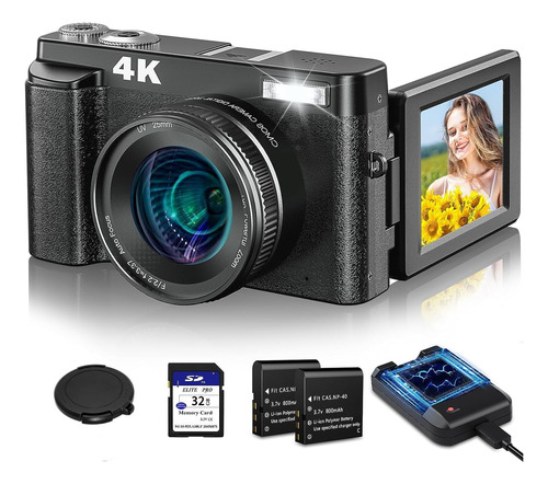 Camara Digital 4k Para Enfoque Automatico De Fotografia, Cam