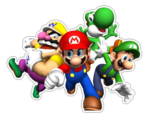 Vinilo Decorativo Super Mario Personajes 1.10m X .90m