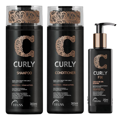 Kit Truss | Curly | Shampoo, Acondicionador Y Curly Fix