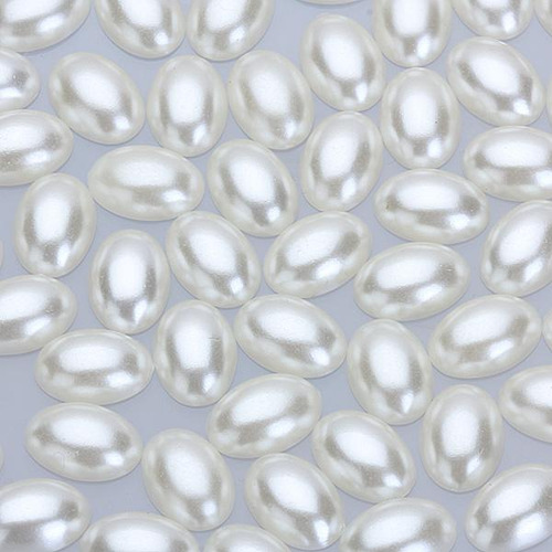 50 De Plástico Con Plano De Cabujón Ovalado De 14 X 10 Mm.