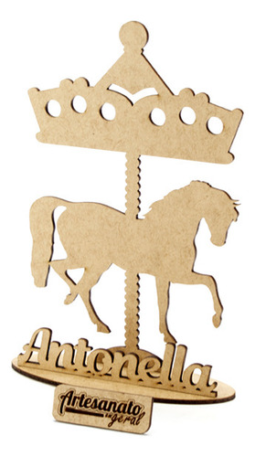 10 Centro De Mesa Carrossel Encantado Mdf Cru Festa 20 Cm