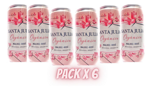 Vino Santa Julia Organico Malbec Rose Lata 269ml X6
