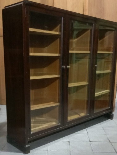 Antigua Biblioteca 3 Puertas Llave Reparticion Publica Bisel Marrón (Usado)