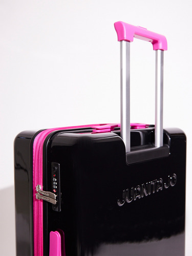 Valija Grande Para 23 Kilos Viaje De Cabina Mujer Juanita Jo Negro/fucsia Lisa
