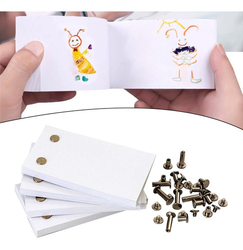 60/100 Flip Book Paper En Blanco Con Agujeros Flipbook Para