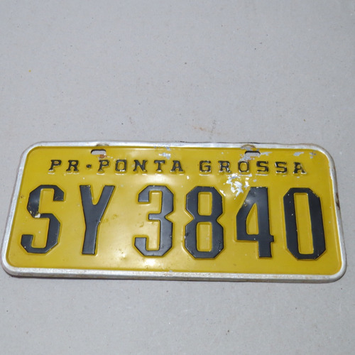 Imagem 5 de 9 de Placa Carro Antigo Amarela Ponta Grossa Paraná