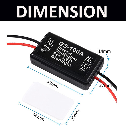 Dz Módulo Intermitente De Luz De Freno Gs-100a, 12-24 V,