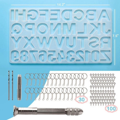 Juego De Moldes: 1 Taladro Manual, 2 Brocas, 30 Llaveros, 10
