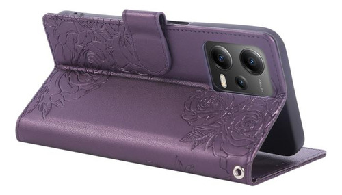 Funda De Piel Estampada Con Flores Para Xiaomi Poco X5/xiaom