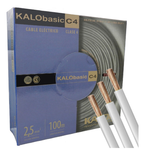 Cable Unipolar Kalop Normalizado Iram 2.5mm Rollo 100 Metros