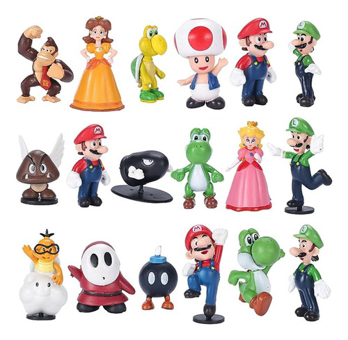Juego De 18 Piezas Mario Toys Mini Collection, Super Princes
