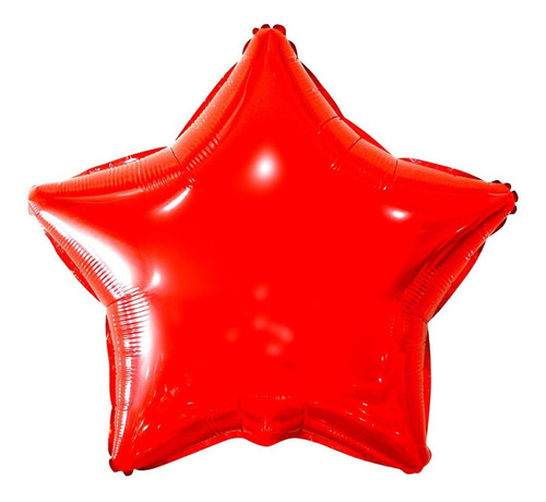 10 Balão Metalizado Estrela 22cm 9 Polegadas Ano Cor Vermelho