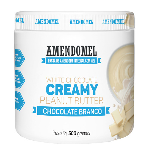 Amendomel Chocolate Branco - Pasta De Amendoim (500g) Thiani