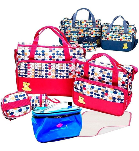 Set Completo 6 Bolsos Maternal Bebé Con Cambiador - El Rey