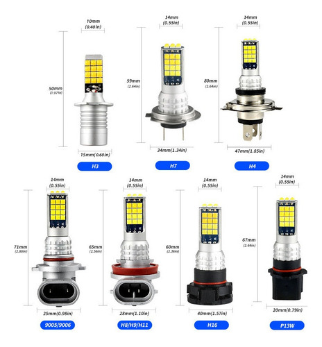 Faros Antiniebla Led Automotrices H3 H4 H7 H11 Hb3 Hb4 881