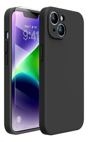 Carcasa Silicona Slim Para iPhone 14/ Pro /plus/ Max Color Negro iPhone 14