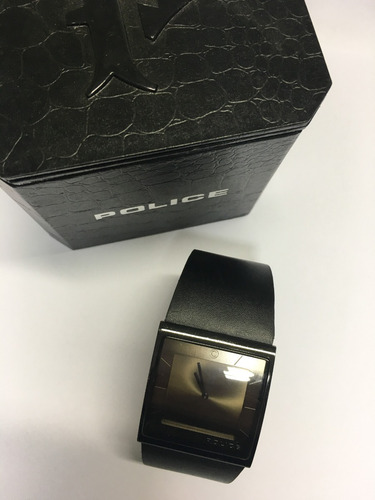 Relógio Original Police Pulseira Couro Preta Usado