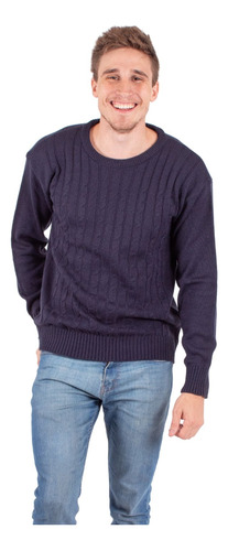 Sweater Liso Cuello Redondo Lanilla Elastizado