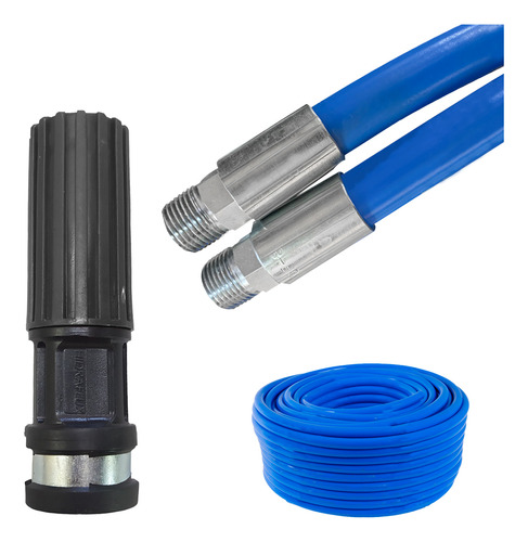 Mangueira Para Lava Jato Zmax 22 15m Esguicho 2.2mm 1/2 Azul