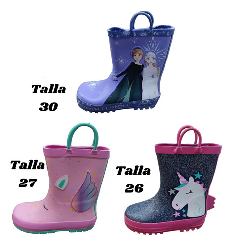 Bota Lluvia Niñas Unicornio