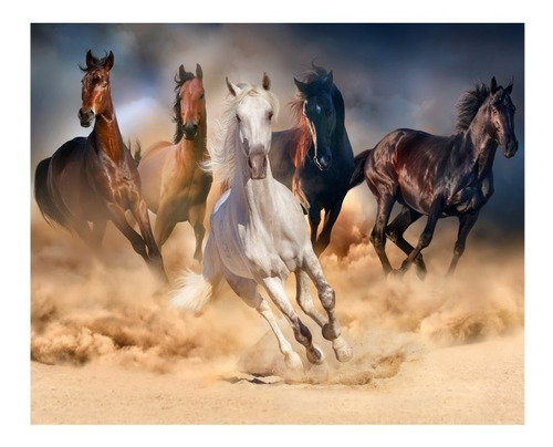 Papel De Parede Paisagem 3d Cavalos Rancho Completo Gg142