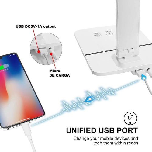 Lámparas De Mesa Usb Regulable Recargable-2500mah Plegable