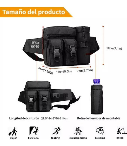Pochete Tática Multiuso Com Garrafa De Água