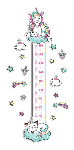 Adesivo De Parede Unicórnio Teen Régua Crescimento 152cm