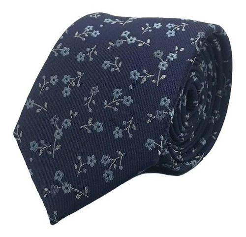 Corbata Microfibra 7cm Azul Flor Celeste 747 Philippe Salvet